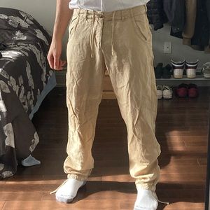Tan Linen Pants